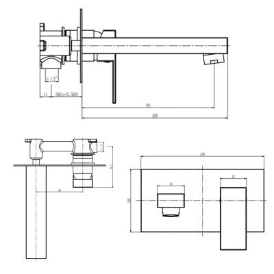 Blade Wall Mounted Basin Mixer